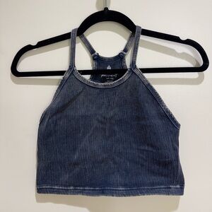 FP Movement Happiness Runs Crop Tank, Blue/Grey, Size: M/L